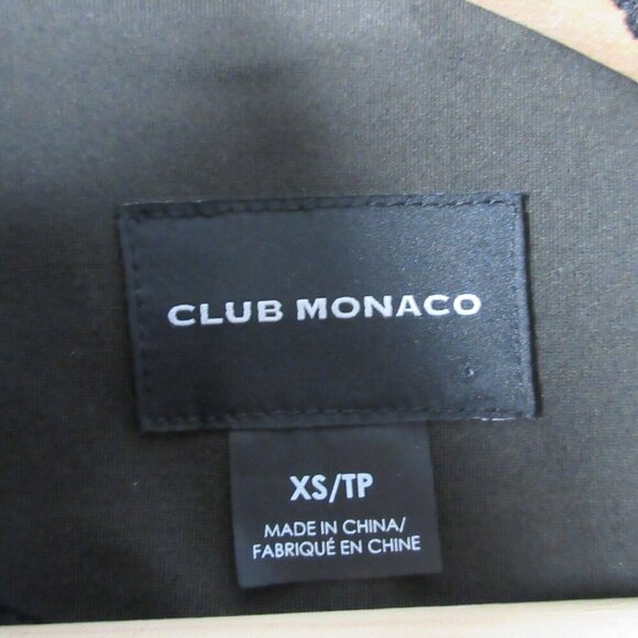 Club Monaco Cropped Bomber Jacket Women's XS Black Viscose Blend Zip Up 566 - Picture 4 of 11